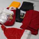 Oumbivil 62pcs Deluxe Santa Claus Costume for Men Adult Velvet Santa Costume Suit Outfit Christmas Costume (Large)