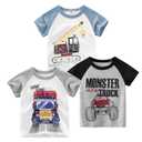 VZF 8-9T Baby Boys Shirts, 3 Pack Cotton Short Sleeve Toddler Boy Outfits