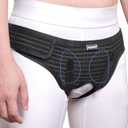 VELPEAU Hernia Belt for Men & Women - Bilateral/Double Inguinal, Groin Hernia Support Truss Underwear Briefs, Pain Relief Recovery Adjustable Strap with 2 Removable Medical Compression Pads (Black, S)