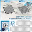 INVIHUG,25 Pack, Disposable Shower Drain Hair Catcher Mesh Stickers,Disposable Hair Drain Catcher. (4.1inch Square)