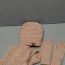 Winter Beanie Hat Scarf Gloves, Warm Fleece Knit Hats Touch Screen Gloves Neck Scarf Set Winter Gifts for Unisex Adult