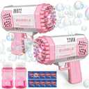 JONEG Toys for 3-8 Year Old Boys Girls: 2 Pack Bubble Machine for Kids with Bubble Solution, Gifts for 3 4 5 6 7 8 Years Old Boy Birthday Toy for Kid Toddlers Ages 4-6 Outdoor Wedding Bubbles Wands (Pink)