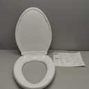 KOHLER 4636-RL-0 Cachet ReadyLatch Elongated Toilet Seat Slow Close, Soft Close Toilet Seat Quiet Lid, Contoured Grip-Tight Bumpers Installation Hardware, Apartment Essentials, White