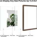 Egofine 8.5x11 Floating Frames Set of 2, Double Plexiglass Picture Frame, Made of Solid Wood Display Any Size Photo up to 8.5x11, Wall Mount or Tabletop Standing, Brown