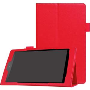 Asng All-New Fire HD 8 2018/Fire HD 8 2017/Fire HD 8 2016 Case - Premium PU Leather Folio Stand Cover Case with Auto Wake/Sleep for All-New Fire HD 8 (8th / 7th / 6th Generation) (Red)