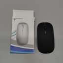 Wireless Bluetooth Mouse Rechargeable Laptop Mice with LED Lights Silent Slim Use(BT5.2 and 2.4G Portable USB) Dual Mode Computer Mouse for Laptop/iPad/Tablet/Apple/Computer/Mac (Black)