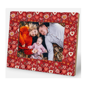 KRHFG Valentine's Picture Frame 5x7, Anniversary Valentine's Day Photo Frame Gifts for Her Girlfriend Wife Women, Romantic Floral Heart Picture Frames for Desk Tabletop Wall Display Decoration