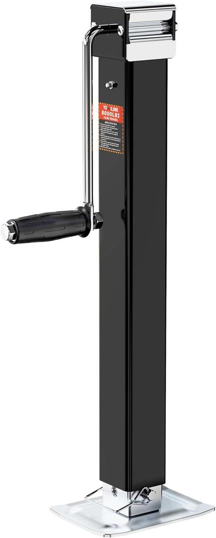 YOMILINK 8000 lbs Heavy Duty Trailer Jack, Weld on Square Jack, 28.9" Vertical Travel, Adjustable Drop Leg, 8K Utility Trailers Jack for Yacht, Boat, RV Trailer