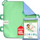 Absorbent Positioning Bed Pads for Elderly with Handles 34"x36"- Washable Waterproof Incontinence Draw Sheets - Reusable Bed Mobility Under Pads for Seniors Disabled & Bedridden Patients - Fast-Drying