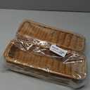 Cabilock 2pcs Wicker Cutlery Basket Rectangular Woven Baskets Bins Rattan Woven Utensils Holder Cutlery Organizer Holder for Countertop Chopsticks Storage Bucket