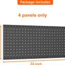 WALMANN Metal Pegboard Panels for Wall Tools Storage Pegboard for Garage, Workbench, Modular Peg Board Tool Organizer Board (Black 12"x24", Pack of 4)