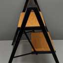 Taranta 2 Step Ladder,Aluminum Lightweight Folding 2 Step Stool with Anti-Slip Wide Pedal, 330lbs Capacity Step Ladder for Household,Kitchen,Office - BlackWoodgrain