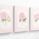 MTFBWY Framed Pink Hydrangea Wall Art Set of 3, Pastel Floral Wall Decor Botanical Canvas Prints, Feminine Flower Pictures for Bedroom, Nursery, or Girl Room 16x24in