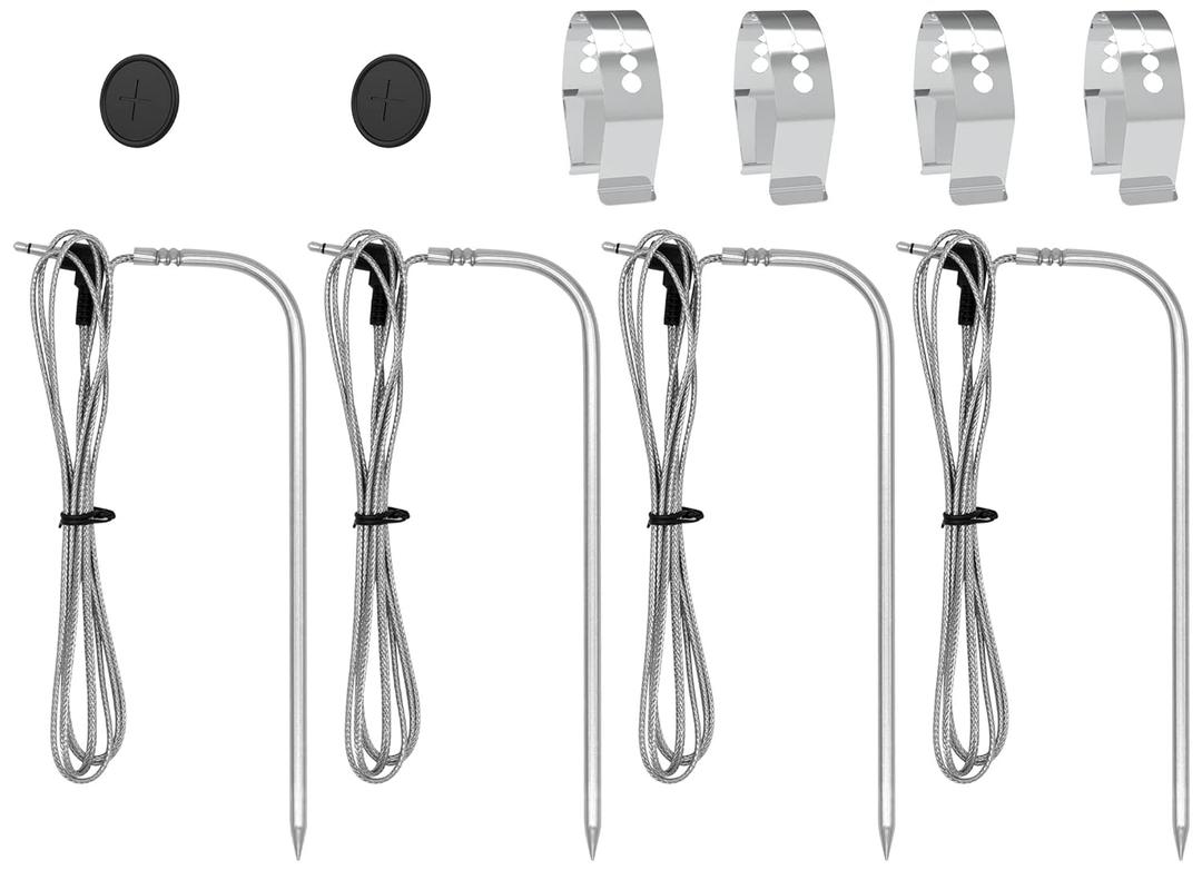 Meat Probe Kit for Masterbulit Gravity Series 560/800/1050 XL Digital Charcoal Grill and Smoker, Meat Thermometers with Clips and Gormmet 2-Pack
