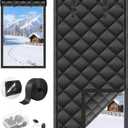 Window Insulation for Winter Insulated Window Cover Thermal Curtains Weatherproofing Insulated Curtains Cover with Outer Oxford Cloth Thicken Cotton Layer for Home RV Basement (27"x 39", Black)