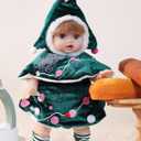 Baby Dolls, 18 Inch Realistic Reborn Full Vinyl Baby Doll with Curly Hair, Hand-Painted Lifelike Details & Cozy Outfit for Girls Ages 3+, Pretend Play, Display & Collection (Green)