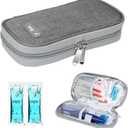YOUSHARES Insulin Cooler Travel Case - Diabetic Case Insulated Organizer Portable Cooling Bag for Insulin Pen and Medication Diabetics Organizers Supplies with 2 TSA Approved Ice Pack (Gray) (Grey)
