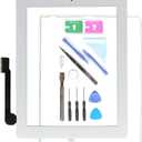 Replacement Screen for iPad 3 A1416 A1403 A1430,iPad3 Touch Screen Digitizer Front Glass Assembly White-Includes Home Button +Camera Holder+ PreInstalled Adhesive +Tools Kit