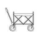 Foldable Wagon Cart, Black 