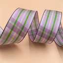 Wired Purple Ribbon Plaid Taffeta,1-1/2" X 10Meters,for Easter,Spring, Summer, Birthday, Wreath, Birthday, Gift Bows, Christmas