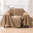 Deep Dream Cat-Scratch Resistant Armchair Couch Cover, Waterproof Sofa Cover for Dogs, Pet Friendly Couch Protectors Anti Slip Thickened Slipcovers for Dogs Pets, 71" x 91", Brown