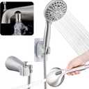 All Metal Bathtub Faucet with Sprayer 10 Settings, Universal Fit 1/2" IPS, Tub Spout with Diverter Brushed Nickel