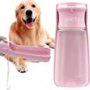 Portable Dog Small Animals Water Bottle for Walking 19 OZ or 12 OZ Pet Water Bottles for Puppy Medium Large Dogs Little Animals Water Dispenser Dog Small Animals Water Bowl (Pink)