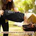 22LB Waterproof Wood Pellet Storage Bag; 500D PVC Charcoal Storage Container with Dual Handles, Label Pocket & Buckle Seal for Grill Smoker BBQ Outdoor Use (2, 22LB-Black)