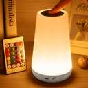 Auxmir Night Light, Dimmable Touch Lamp for Bedroom, Portable Rechargeable Bedside Table Lamp for Baby Nursery, 13 RGB Colors & 5 Brightness, Night Lights for Bedroom Living Room Bathroom Hallways