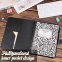 PU Leather Composition Notebook Cover 9 3/4 X 7 1/2 in With Composition Book 100 Sheets Vintage Rustic Distressed PU Leather Journal Notebook Cover Portfolio For School Office Home (Black)
