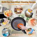 SmilePowo 5 Pack Scrub Sponge, Dual-Sided Temperature Controlled Kitchen Sponge for Dishes, Frog Bulk Sponges Household Cleaning Pads,Multi-Functional Premium Cleaning Sponges