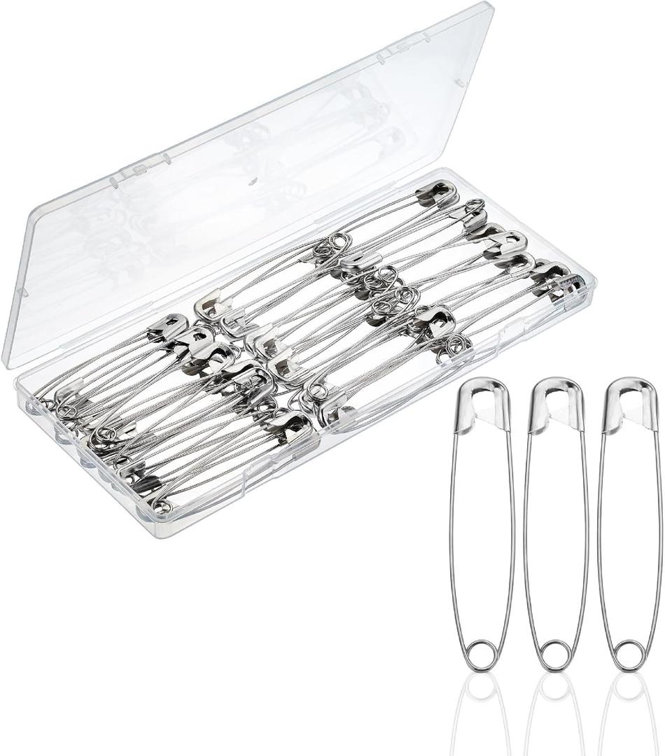 Mr. Pen- Safety Pins, 3 Inch, 50 Pack, Oversize Safety Pin, Large Safety Pins for Clothes, Oversized Safety Pins for Clothes, Large Safety Pins Heavy Duty Safety Pins, Big Safety Pins Heavy Duty (Silver)