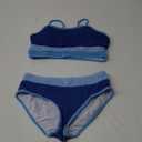 Girls Bathing Suit Color-Block Adjustable Straps Bikini Sets Girls Two Piece Swimsuits with Chest Pad Swimwear 7-18T (13-14 Years, Blue)