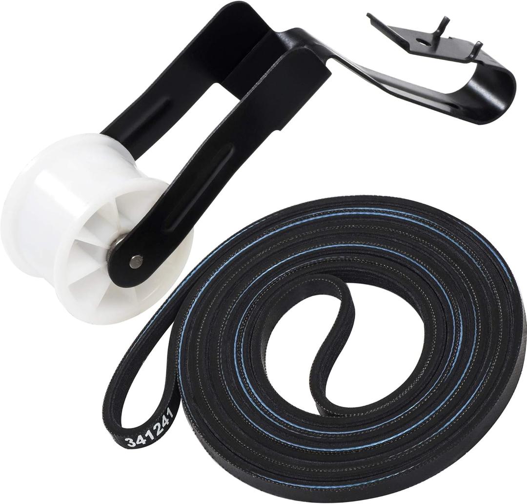 BlueStars 341241 691366 Dryer Drum Belt & Pulley Kit  Compatible with Kenmore Whirlpool Dryers - Replaces 8066065 AP2946843 W10127457 PS346995 3394651 529597 AP6010582 PS11743765 WP691366 337116