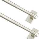 Multi-Use Adjustable Magnetic Curtain Rods for Doors, Windows, Tool Boxes, 9-16 Inch, Easy Installation2-PackNickel