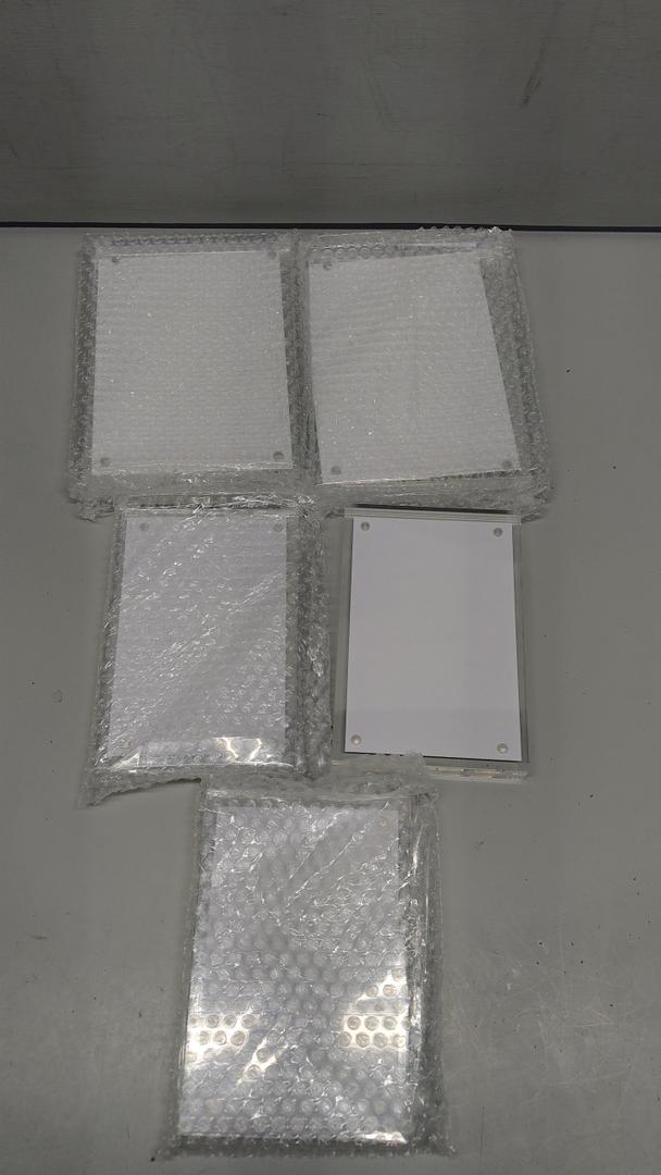 HELPLEX 5 Pack Acrylic Frame, 5x7&4x6 Combinations, 20% Thicker, 20-24mm Thick Acrylic Picture Frames, Frameless Clear Double Sided Magnetic Frame, Free Standing Desktop Display Stand Acrylic Frames 
