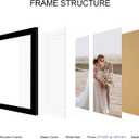Hongkee 11x15 Picture Frame Set of 4, Made of Real Glass and Black Frame - Display Picture 10x14 with Mat or 11x15 Without Mat, 11 by 15 Photo for Wall Mounting