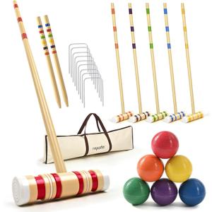 ropoda Upgraded 35" Six-Player Croquet Set,Outdoor Game for Adults & Kids, 35IN