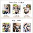 MOMTORY StowNGO Pro Baby Carrier, Safety-Certified 6-in-1 Ultra Storage Baby Carrier Newborn to Toddler, Front & Back Baby Holder Carrier with Hip Seat, Pure Black