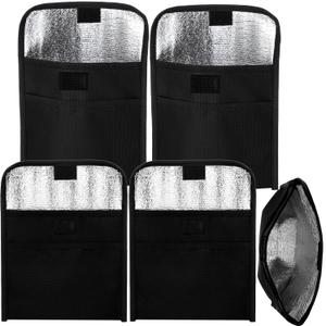 4 Pack Insulated Bag for Backpackers Flat Lightweight, Black