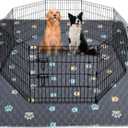 Aitmexcn Washable Puppy Dog Pee Pad, 2PCS 100% Waterproof Whelping Training Mat for Puppy/Senior Dog, Fast Drying Reusable Puppy Pads for Indoor, Outdoor and Car Travel- 48'' x 48'',Gray (Colour Paws)