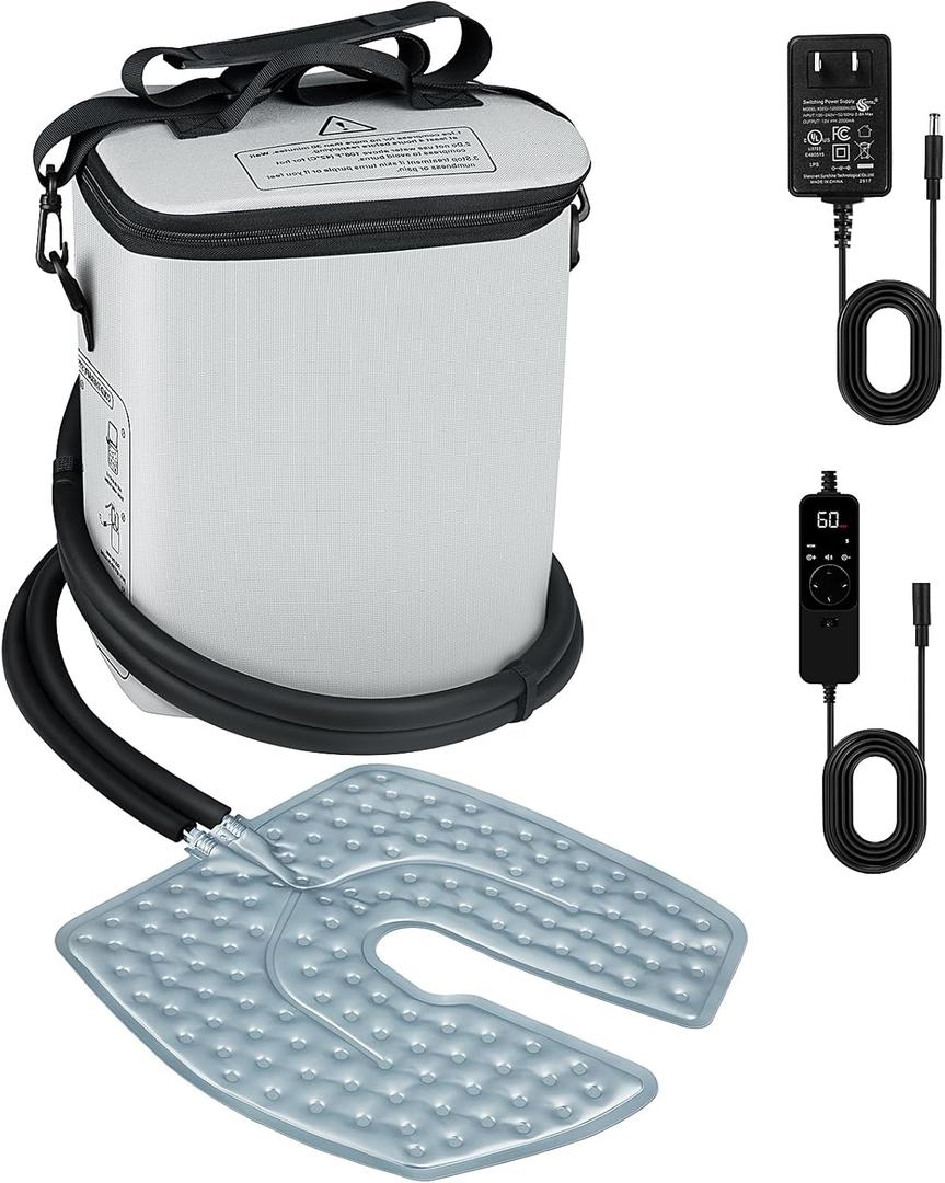 Cold Therapy Machine with Programmable Timer, Ice Machine for Knee After Surgery, Knee Replacement Recovery System for Pain Relief Cryo Compression Pad for Shoulder, Hip, Ankle, Sports Injuries