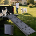 Dog Car Ramp for Large Dogs, Foldable Dog Steps Aluminum Dog Ramps, Dog Stairs with Nonslip Surface for High Beds, Trucks, Cars and SUV, Supports up to 240 lbs (67'' L x 17'' W)