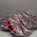 ABX Hubcaps,16 inch hubcaps Set of 4, Wheel Rim Cover ABS Material, Snap On Car Truck SUV Replacement, for Toyota Camry Nissan Mazda etc, Black & Red