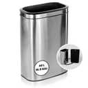 Alpine Stainless Steel Open Top Trash Can 10.5 Gallon - 40L Garbage Can for Kitchen, Bathroom, Office & More with Removable Bin, Brushed Nickel Finish, Space-Saving Slim Modern Design