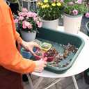 Garden Tidy Tray, Multifunctional One Piece Potting Tray for Seeding, Mixing, Growing and Pot Storage, Succulent and Cactus Soil Potting Mix Tray 23"x16.4"x4.3",Green, Large