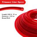 Cluparis 1-Pound Commercial Heavy Duty Round Trimmer Line .155-Inch-by-102-ft String Trimmer Line in Spool, Nylon Weed Eater String with Line Cutter, Red