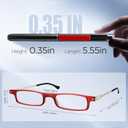 HEEYYOK 2.50 Reading Glasses Women TR90 Ultra Thin Blue Light Blocking Readers Womens Cheaters Reading glasses Compact Portable Stretchable Slim Flat, Red