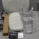 White Square Swivel Stool with Wheel for Work SPA Shop Massage Height-Adjustable and Cost-Effective Rolling Stool Chair with Back