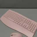 Ergonomic Keyboard and Mouse Combo - Full Size Keyboard Cordless with Palm Wrist Rest Ergonomic Mouse Wireless for Windows Computers Laptops - Pink (Upgrade)